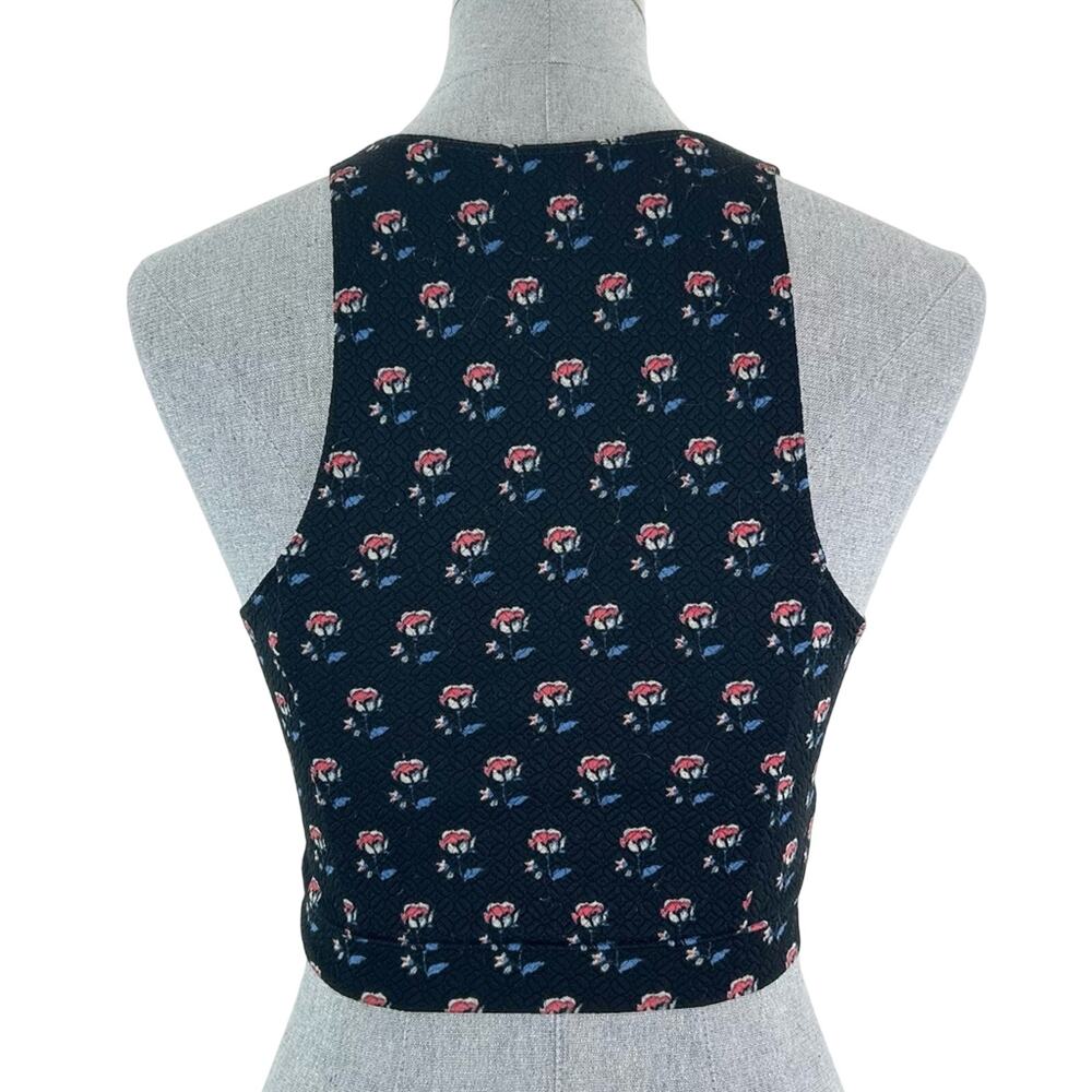 Hollister black and floral high neck crop top - Picture 4 of 8